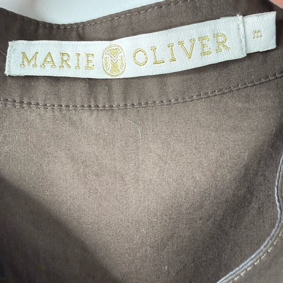 Marie Oliver Cotton Poplin Tiered Button Front Midi Dress Sz Medium - Picture 3 of 10